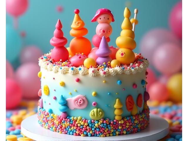 Whimsical custom birthday cake design for children