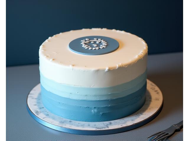 Elegant corporate event cake with company branding