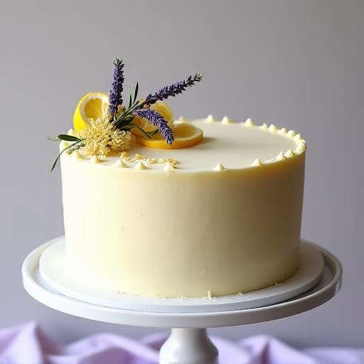 Elegant lemon lavender celebration cake